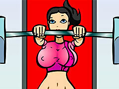 Meet naughty brunette bitch who loves working out and seducing horny dicks with big tits. After workout session, bitch wants hot cowgirl sex as cardio part or training. Horny cunt plays with big dick as long as guy wishes in juicy new porn game called Сybro so try whore and her sex skills.